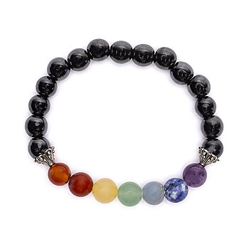Chakra armband hematit elastisk  8mm