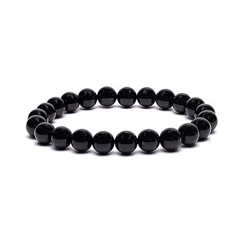 Svart turmalin armband elastisk  8mm