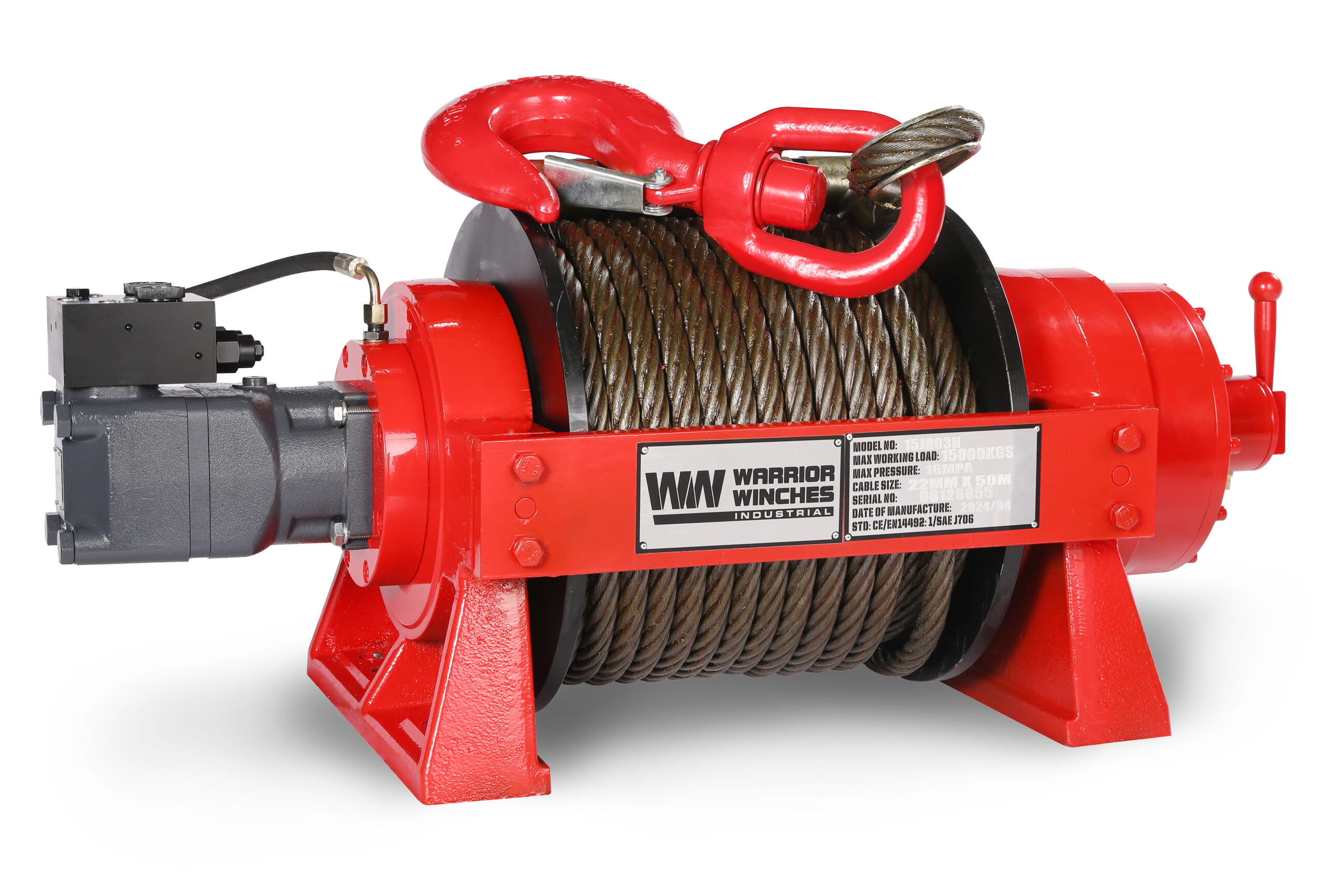 Warrior JR 15,000 Industriell hydraulisk dragvinsch / Maxlast: 15000 kg - 4