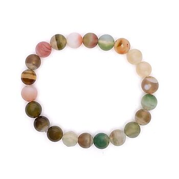 Blandat agat armband elastisk  8mm