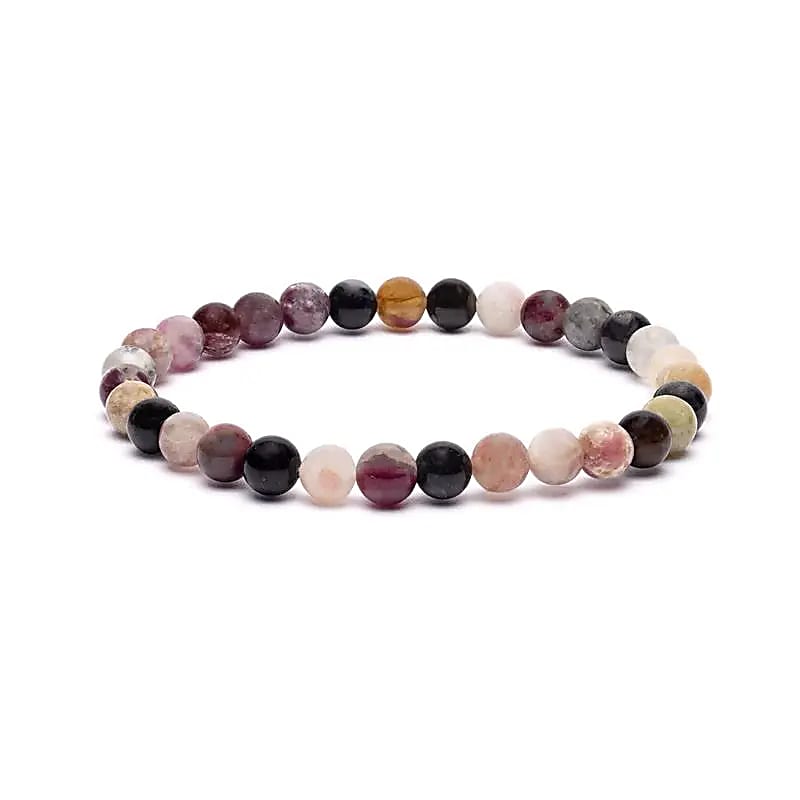Blandat turmalin armband elastisk  8mm