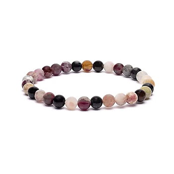 Blandat turmalin armband elastisk  8mm