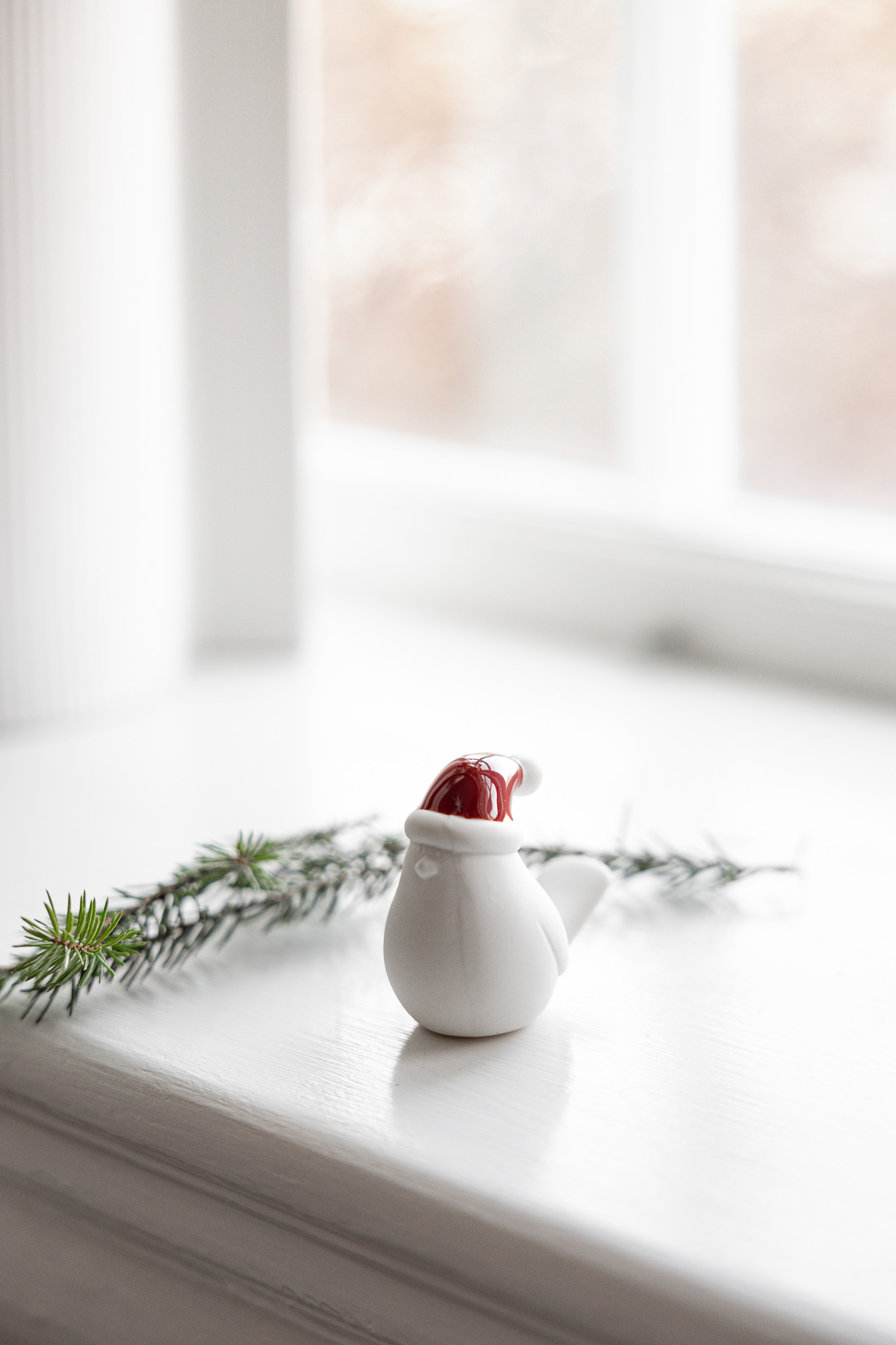 Elin Fågel Tomte Röd - 8 x 5 x 7 cm