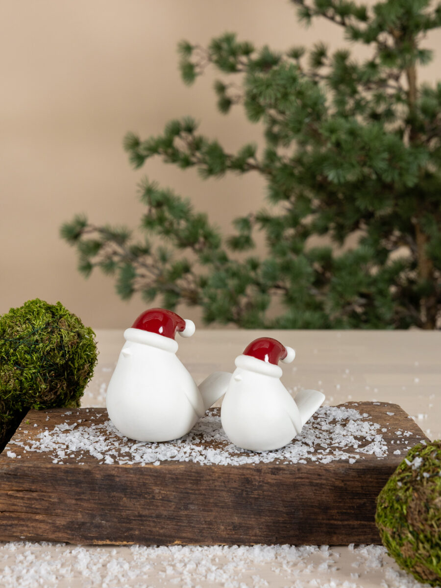 Elin Fågel Tomte Röd - 8 x 5 x 7 cm - 5