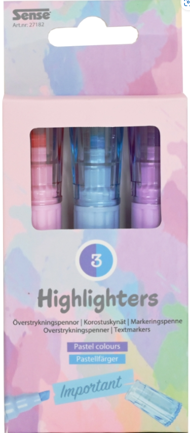 Överstrykningspenna 3-pack
