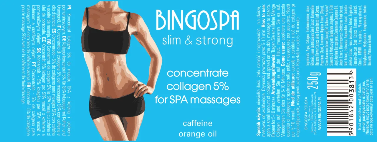 Anti-cellulit massagekräm med Kollagengel, Koffein & apelsinolja mot celluliter och bristningar - 2