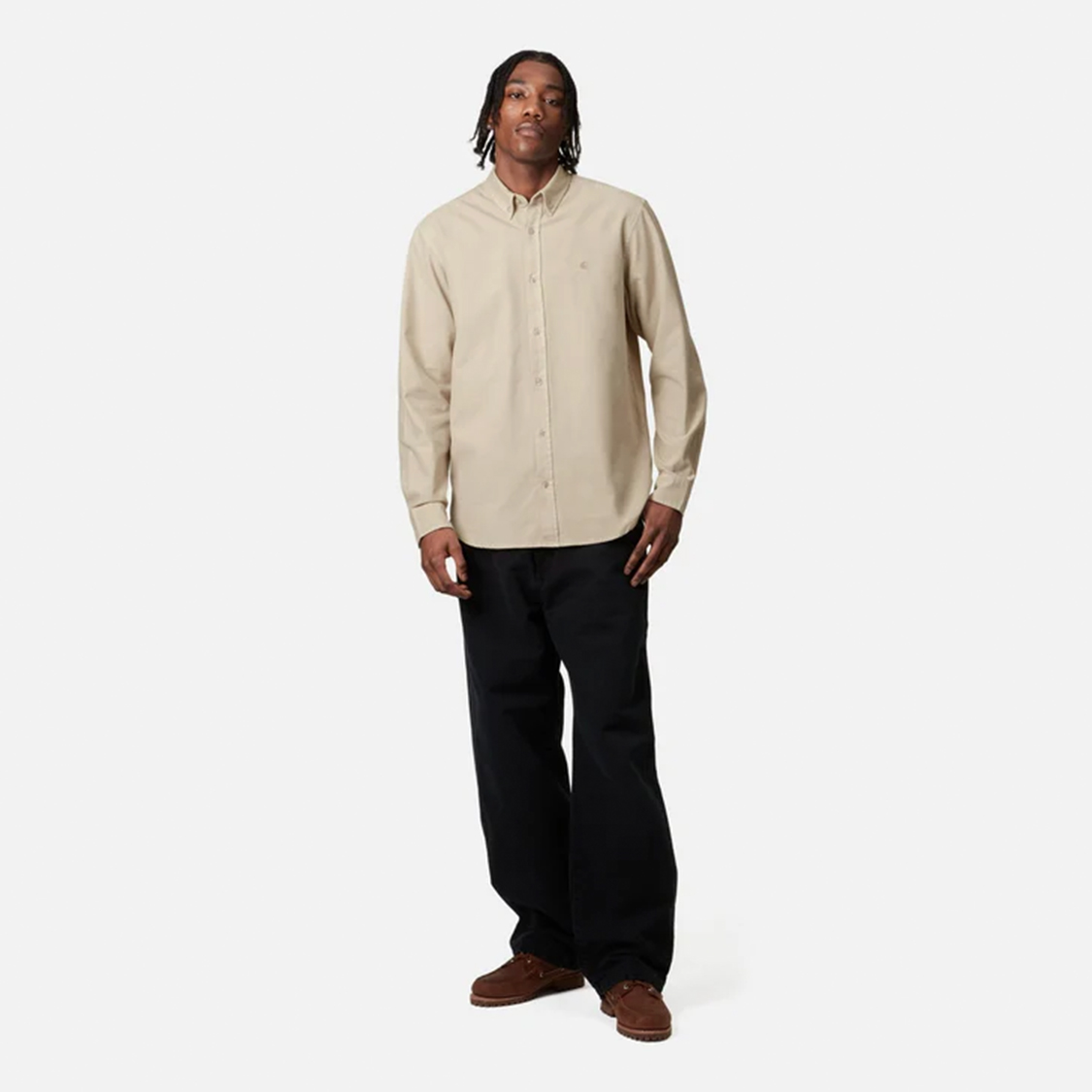 Carhartt WIP - Bolton L/S Shirt Fleur De Sel Garment Dyed - 3
