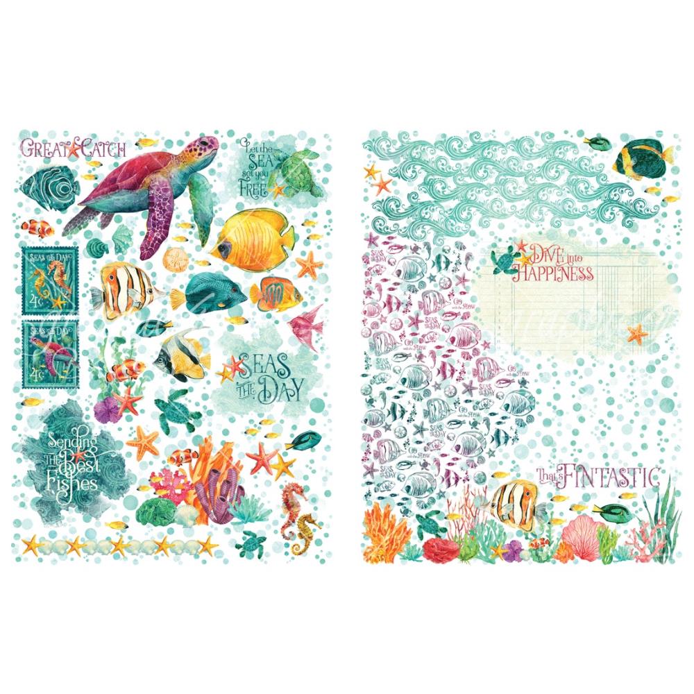 Graphic45 - Rub-On Transfers - Seas The Day - 2