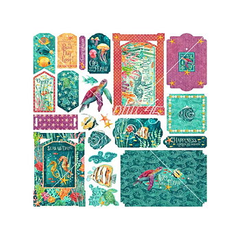 Graphic45 - Chipboard Die-Cuts - Tags & Frames, Seas The Day