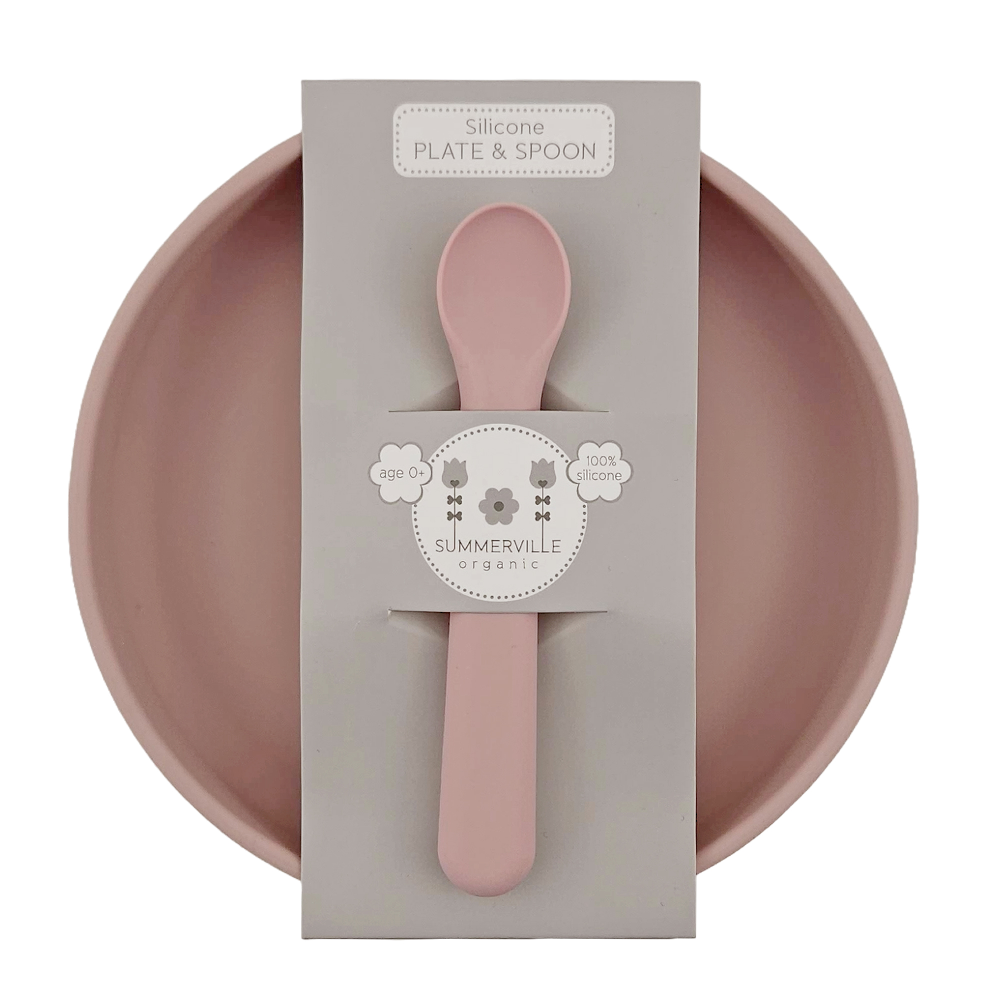 Tallrik och sked, silikon Pale Mauve - Summerville