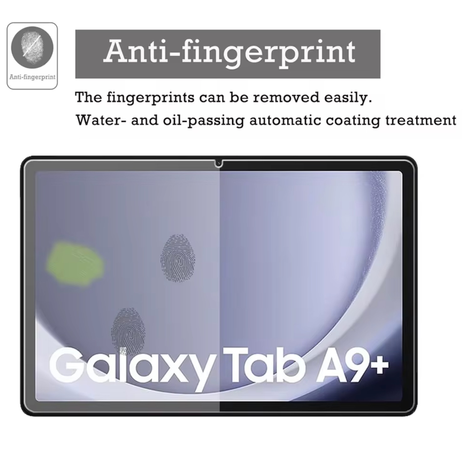 Samsung Galaxy Tab A9+ skärmskydd härdat glas 9H - 6
