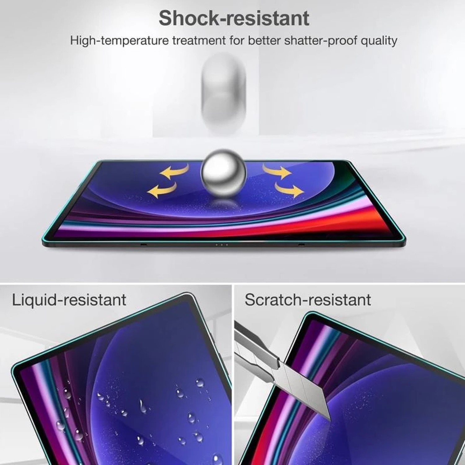 Samsung Galaxy Tab S9 skärmskydd härdat glas 9H - 3
