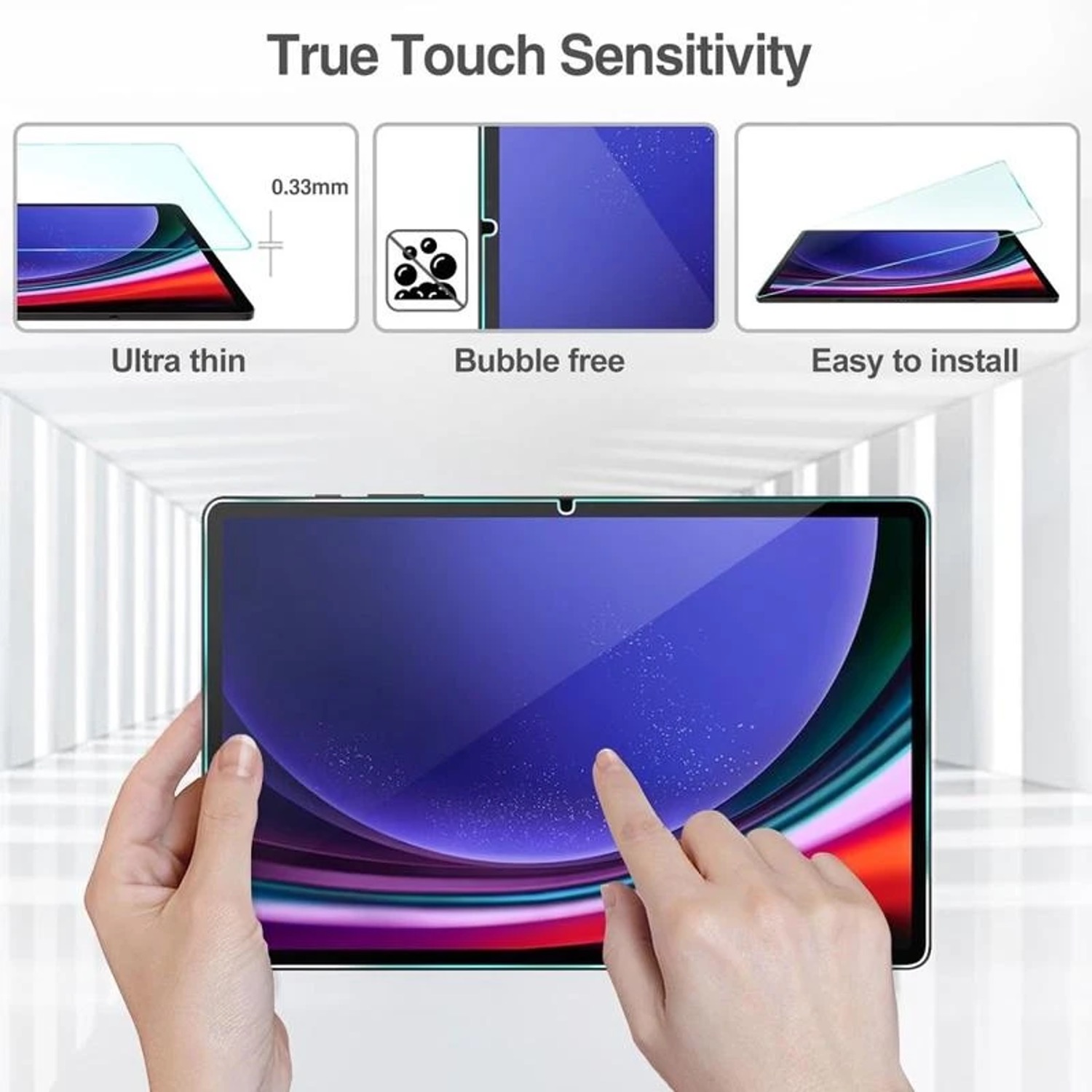 Samsung Galaxy Tab S9 skärmskydd härdat glas 9H - 4