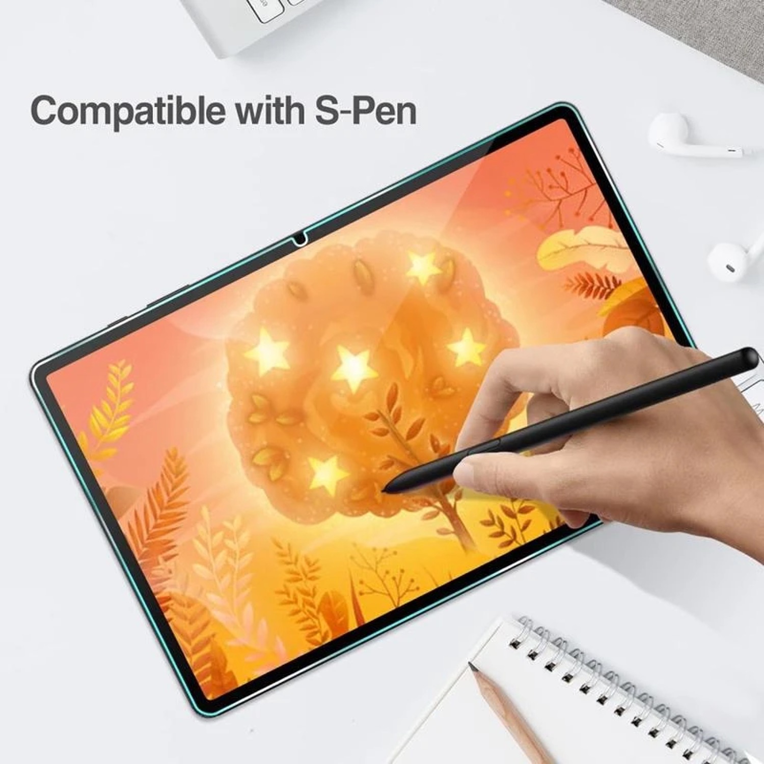 Samsung Galaxy Tab S9 skärmskydd härdat glas 9H - 6