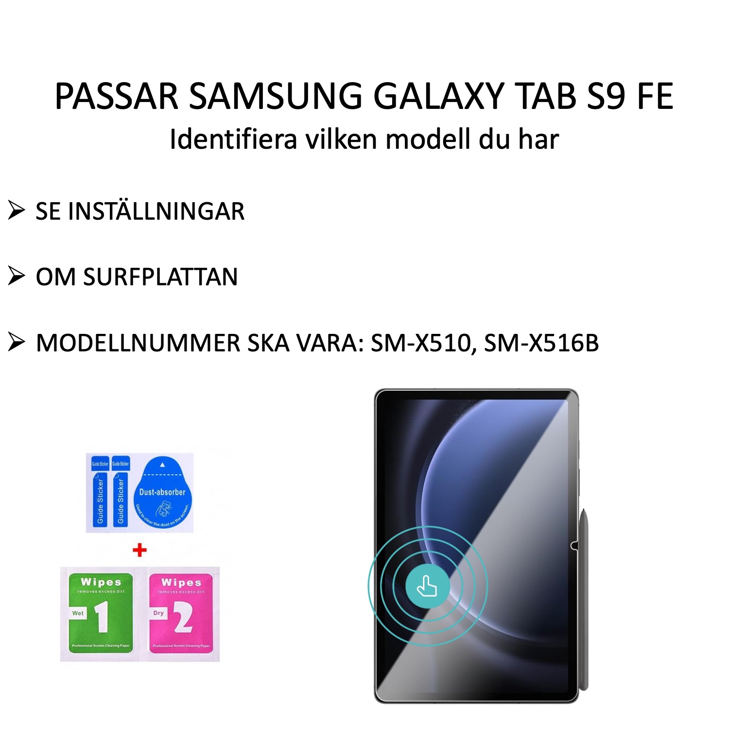 Samsung Galaxy Tab S9 FE skärmskydd härdat glas 9H - 2