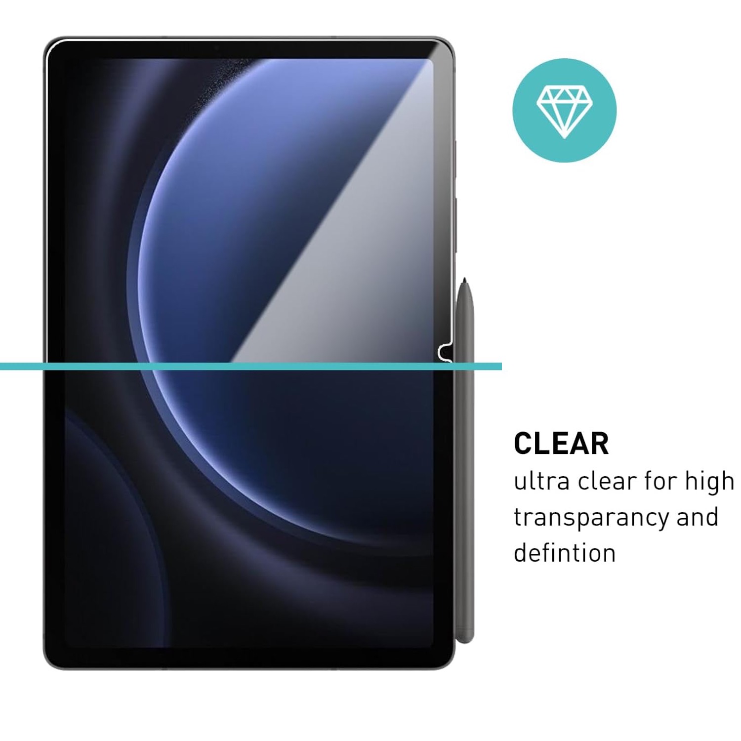 Samsung Galaxy Tab S9 FE skärmskydd härdat glas 9H - 5