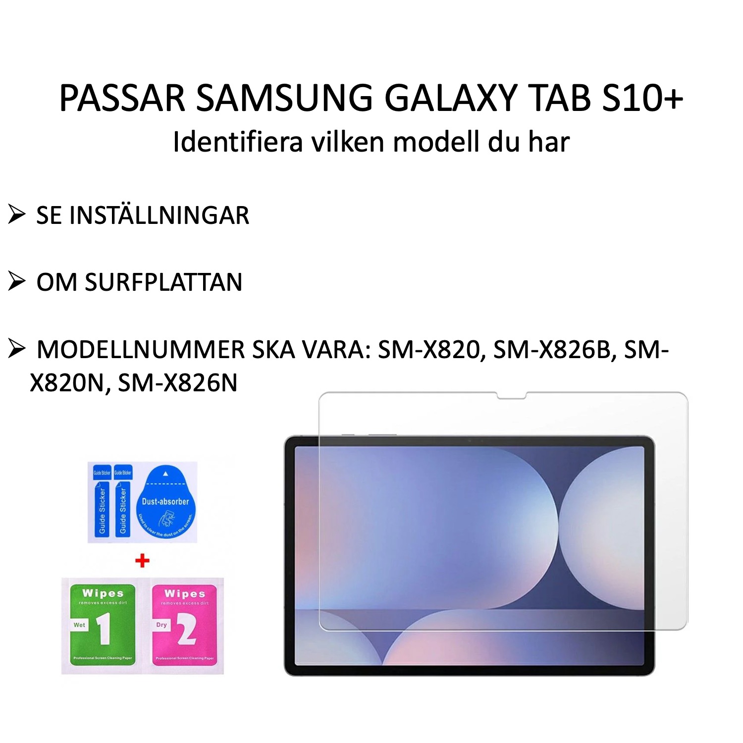 Samsung Galaxy Tab S10+ Plus skärmskydd härdat glas 9H - 2