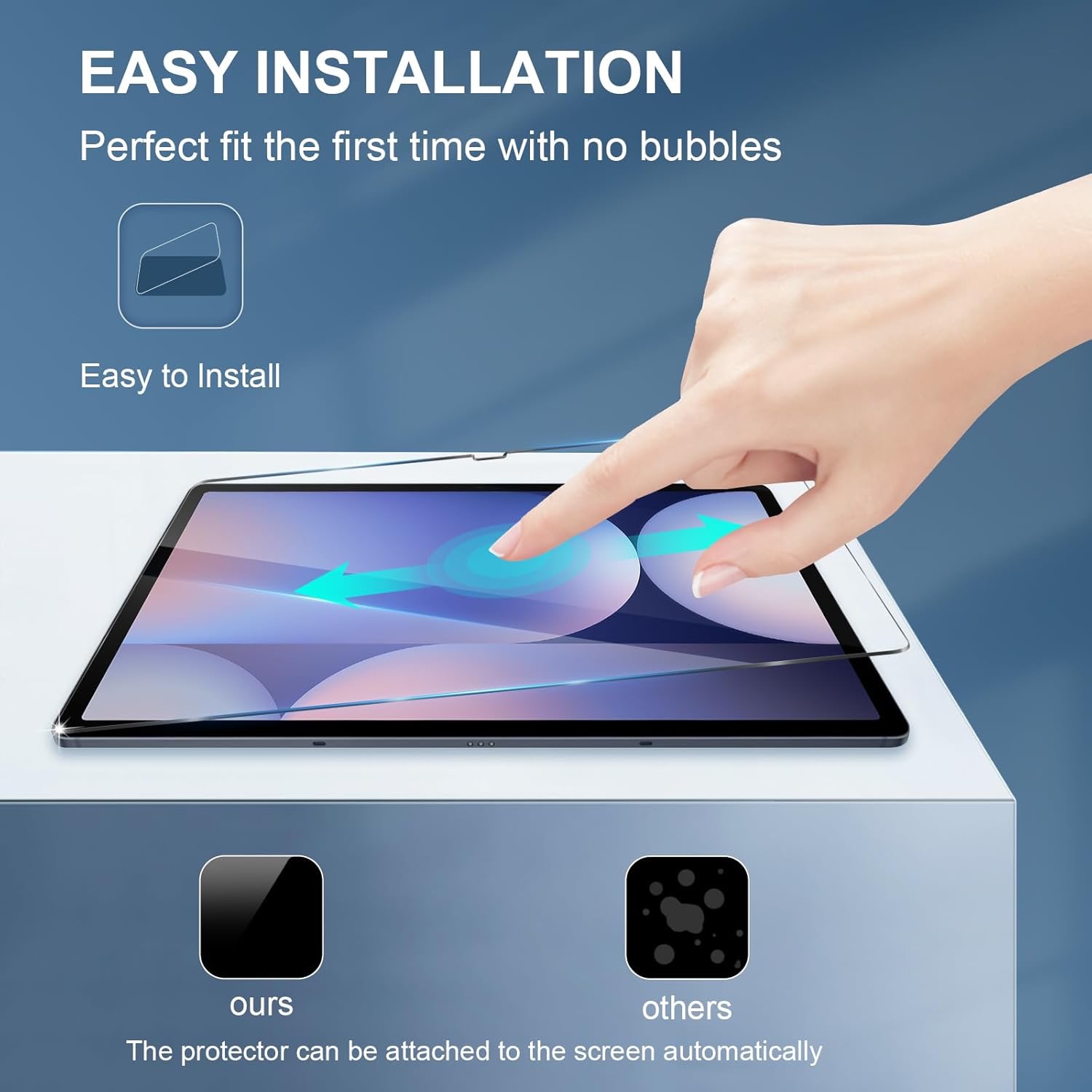 Samsung Galaxy Tab S10+ Plus skärmskydd härdat glas 9H - 4