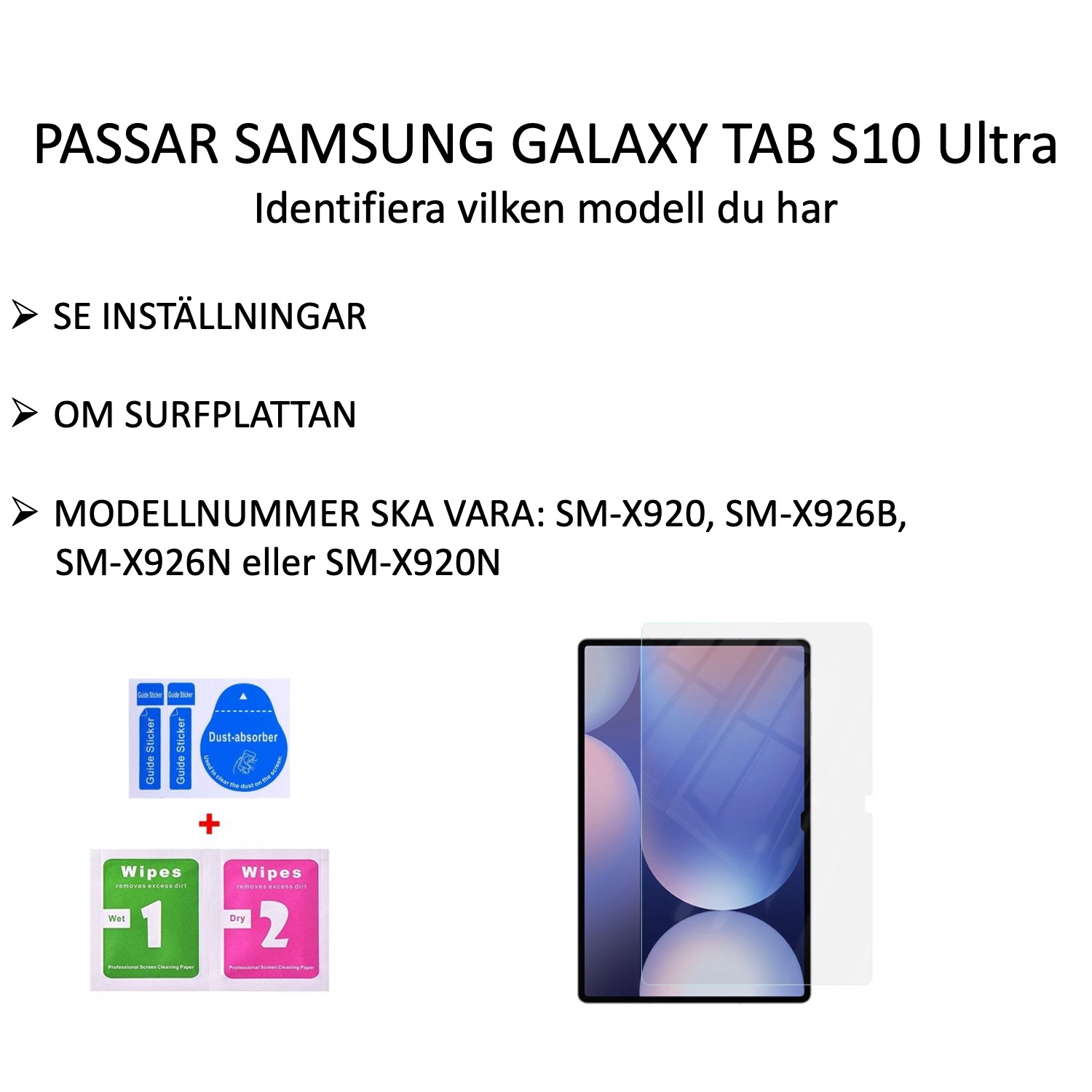Samsung Galaxy Tab S10 Ultra skärmskydd härdat glas 9H - 2