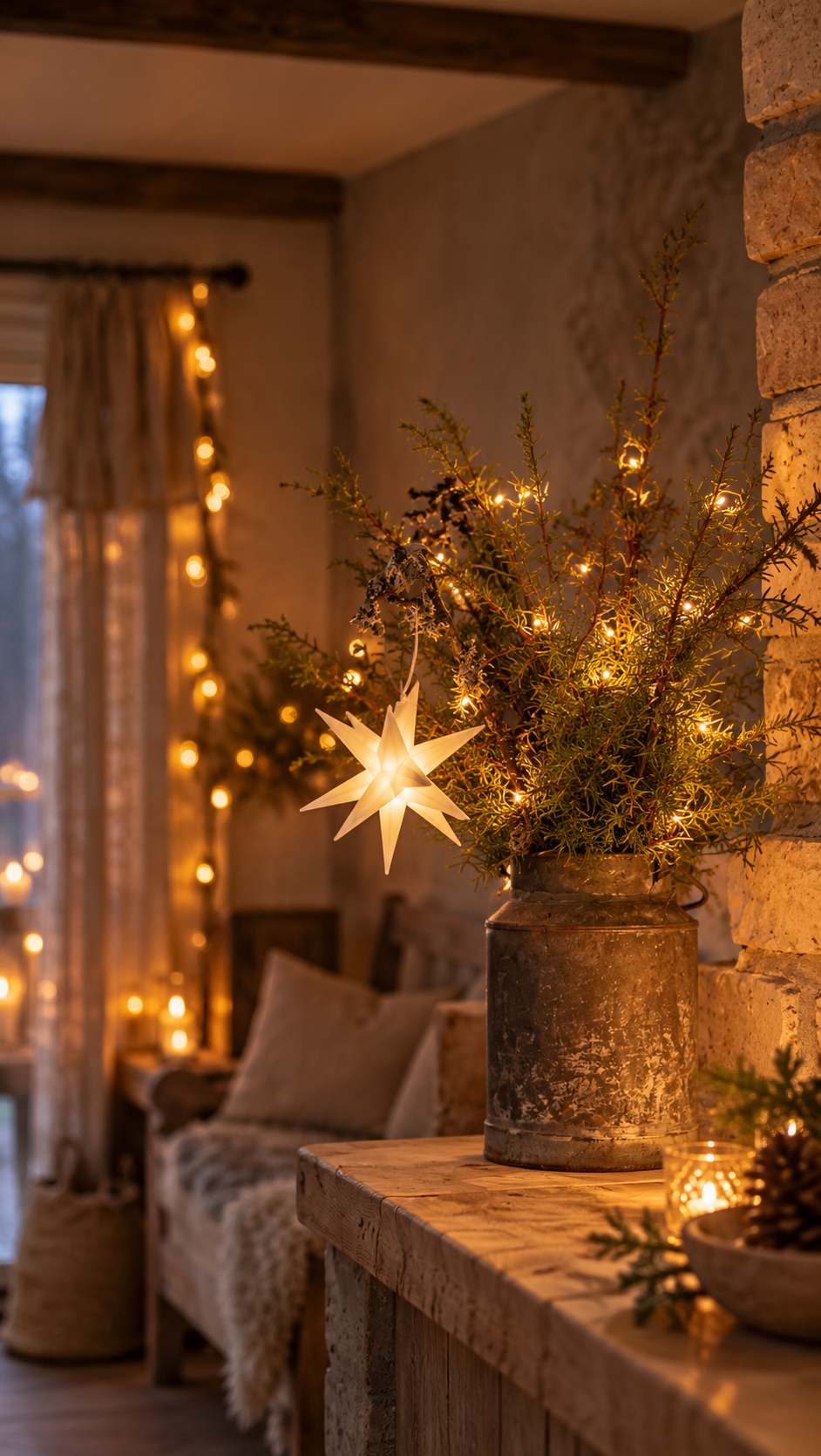 Adventsstjärna - Vit - 10x10 cm - 15