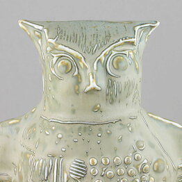 Bertil Vallien (Terra 1978) Gray Owl with Relief Decor 24 cm <Test Production>