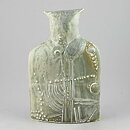 Bertil Vallien (Terra 1978) Gray Owl with Relief Decor 24 cm <Test Production>