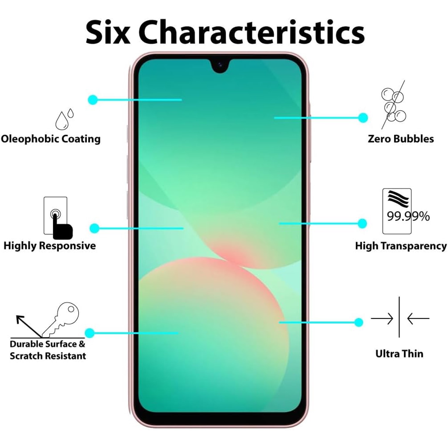 2-Pack Samsung Galaxy A26 Skärmskydd Härdat Glas Premium - 8