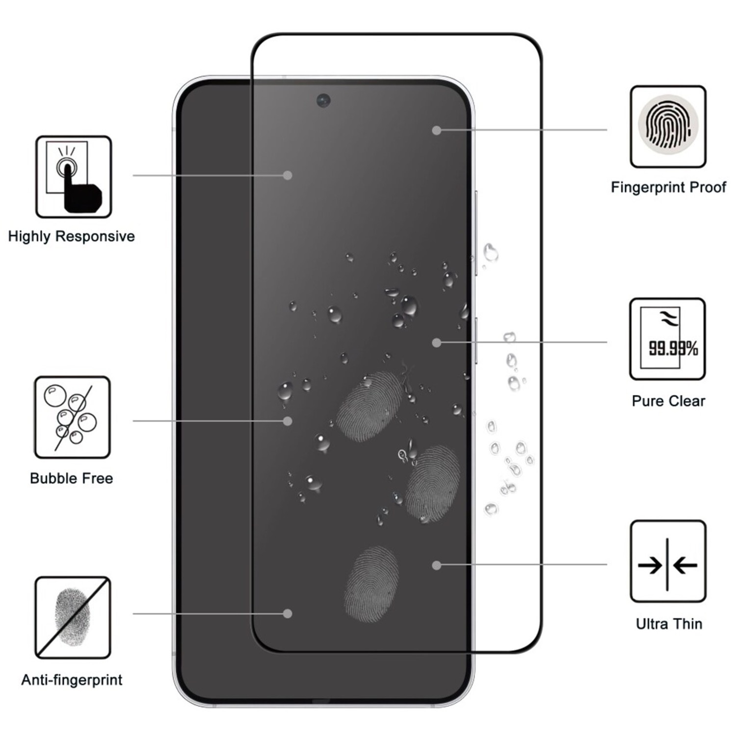 Samsung Galaxy S25+ Plus Skärmskydd Härdat Glas Premium 1-pack - 3