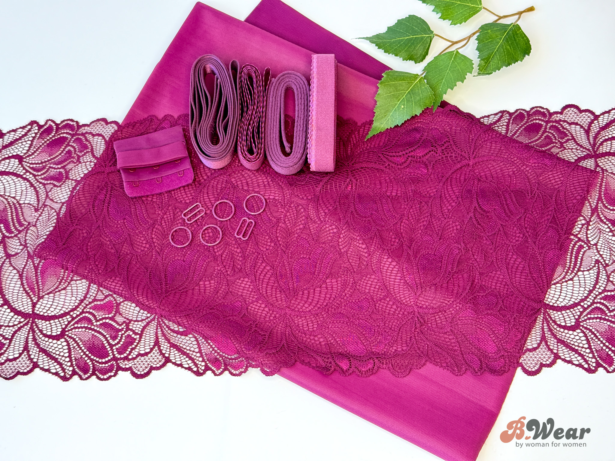 Bra kit with lace - Black cherry - 3