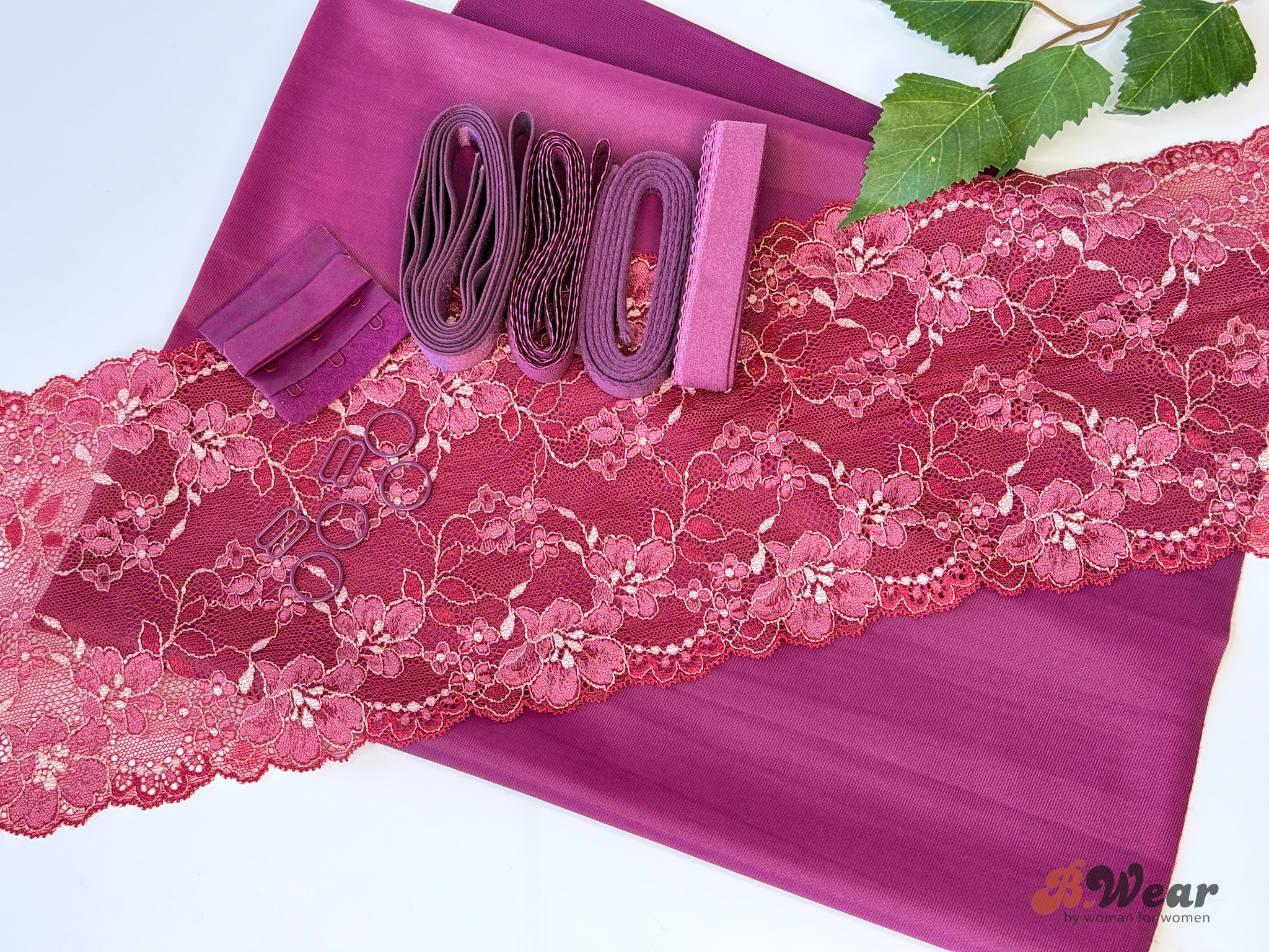 Bra kit with lace - Black cherry