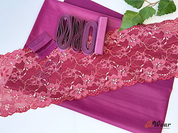 Bra kit with lace - Black cherry