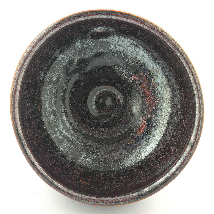 Isak Isaksson (2000s) Unique Chawan Bowl with Gray/Black Crystalline Glaze 13 cm #25