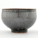 イサク・イサクソン  一点もの  グレー/黒色のボウル  茶碗  結晶釉  (13cm)  2000年代  #25