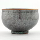 イサク・イサクソン  一点もの  グレー/黒色のボウル  茶碗  結晶釉  (13cm)  2000年代  #25