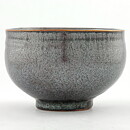 Isak Isaksson (2000s) Unique Chawan Bowl with Gray/Black Crystalline Glaze 13 cm #25