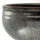 イサク・イサクソン  一点もの  グレー/黒色のボウル  茶碗  結晶釉  (13cm)  2000年代  #25