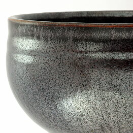 Isak Isaksson (2000s) Unique Chawan Bowl with Gray/Black Crystalline Glaze 13 cm #25