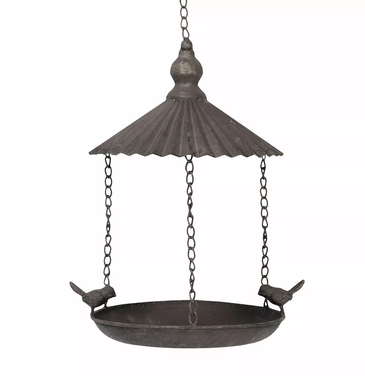 Fågelbad hängande antik plåt med fåglar shabby chic lantlig stil - 2