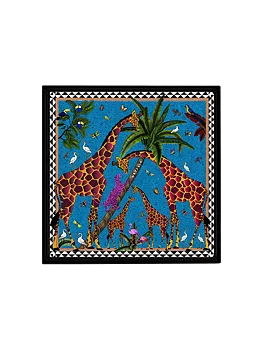 ORTIGIA Bricka Giraffe Blue 16x16cm