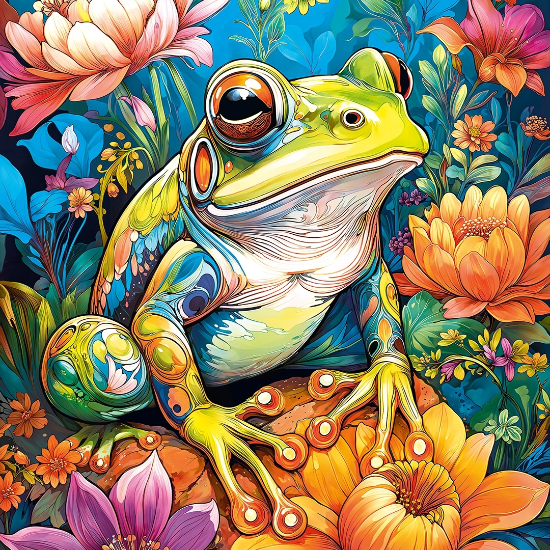 Flower Power Frog, 1000 Bitar CherryPazzi