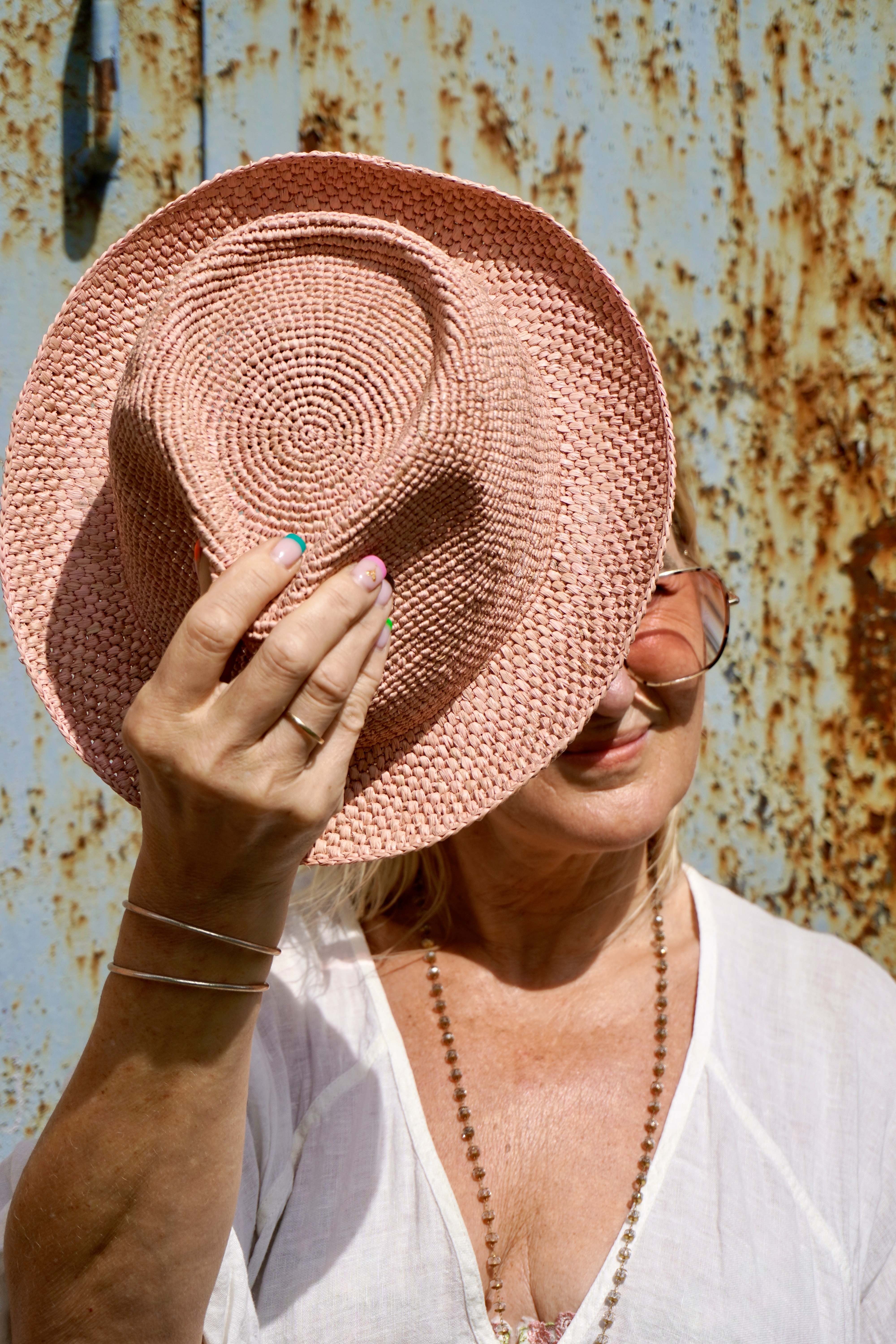 IRO RAFFIA HAT LIGHT PINK  - 3