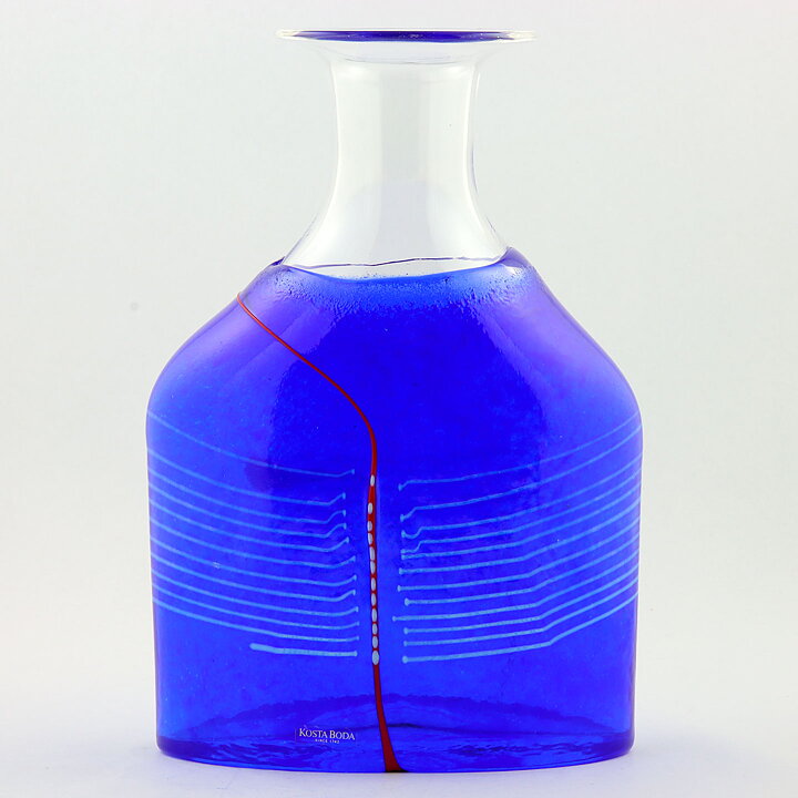 Bertil Vallien (Atelier 1980s) Blue Bottle Vase 25 cm
