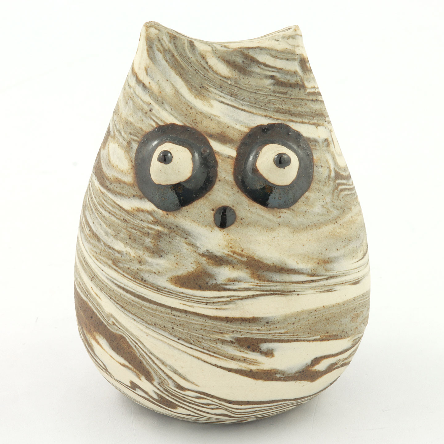 Elsa Söderberg (1960s) Swelling Owl with Marble Decor 8 cm