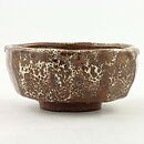 Isak Isaksson (2000s) Unique Chawan Bowl with Brown/White Glaze 12 cm #26