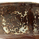 Isak Isaksson (2000s) Unique Chawan Bowl with Brown/White Glaze 12 cm #26