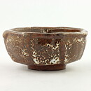 イサク・イサクソン  一点もの  茶/白色のボウル  茶碗  (12cm)  2000年代  #26