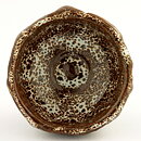 Isak Isaksson (2000s) Unique Chawan Bowl with Brown/White Glaze 12 cm #26