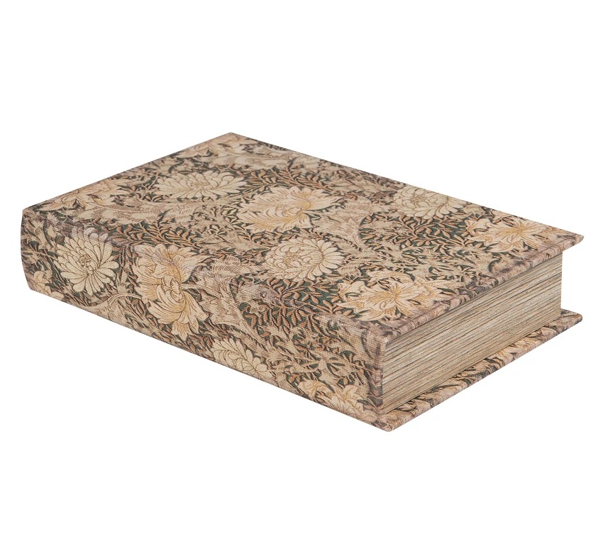 Bokask boklåda bokgömma gammal bok Chrysanthemum shabby chic lantlig stil  - 3