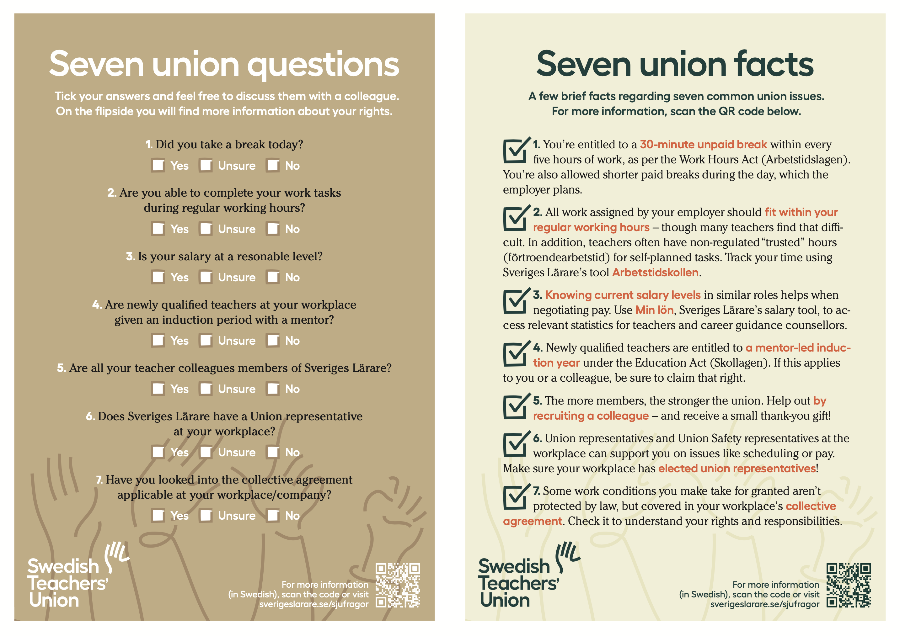Seven union questions – flyer A5