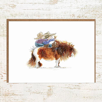 Kort Pony Nut Gifts Hästmotiv Double Dink